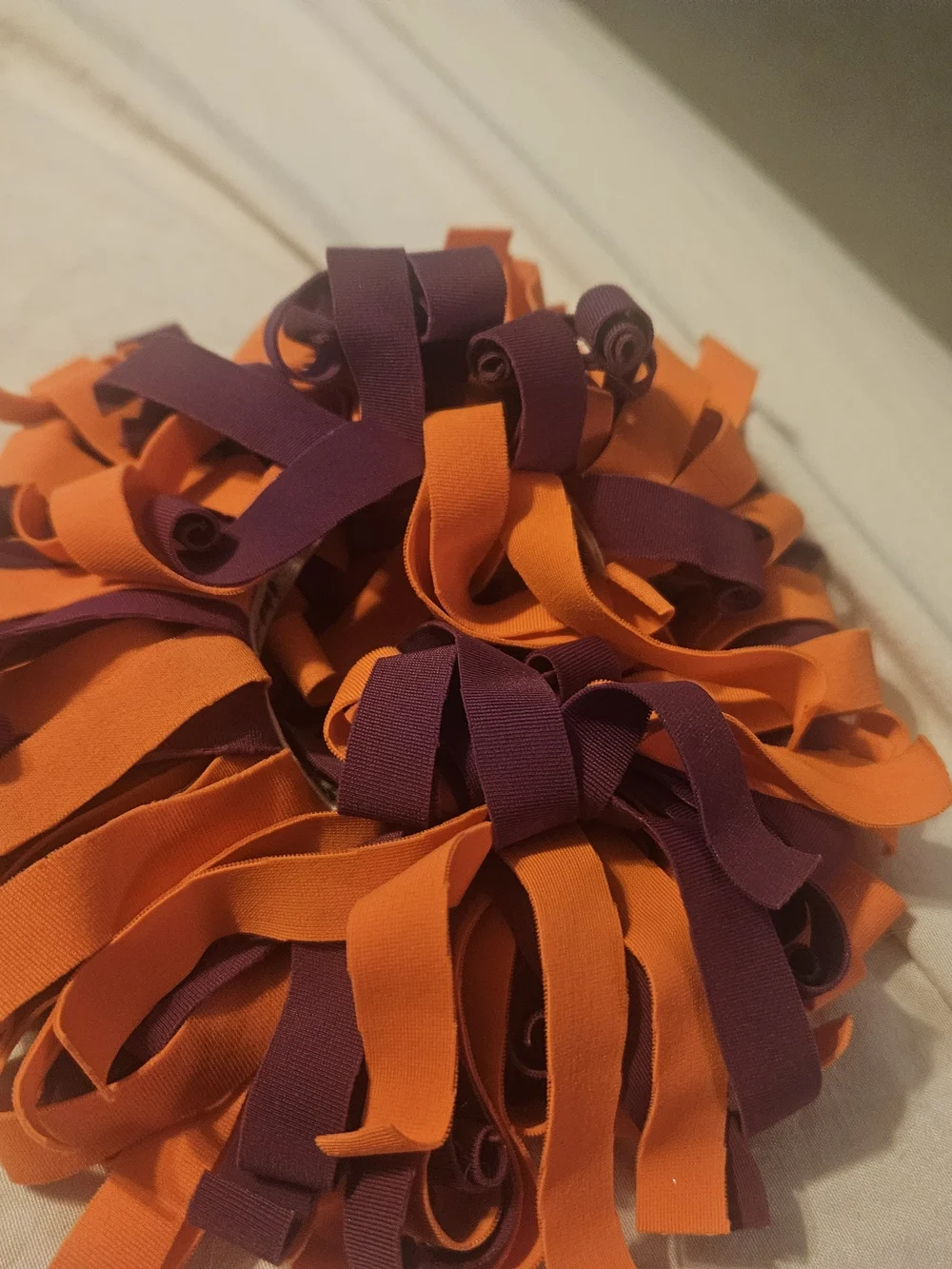 Orange and Purple PomPom Hair Ties..Vtech Colors